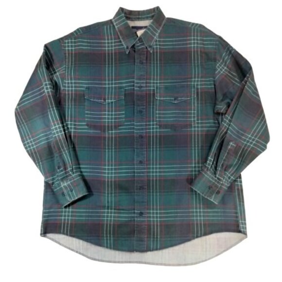 Wrangler Other - Vintage Wrangler Button Up Western Long Shirt Plaid X Long Tails 17 1/2 x 32